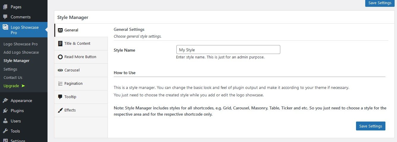 Style Manager - InfornWeb Documentation
